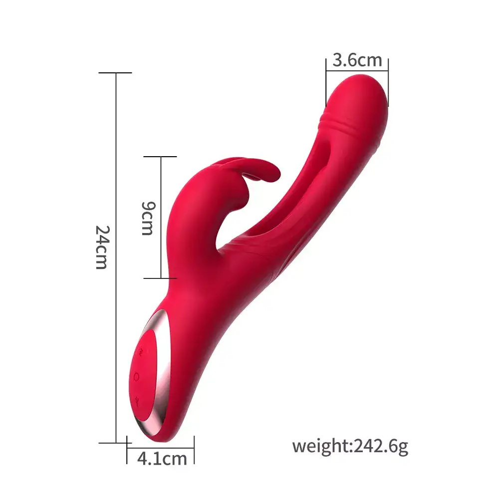 Vibrador 3 en 1 Dildo + Estimulador de Clítoris + Estimulador punto G Recargable USB - Imagen 3