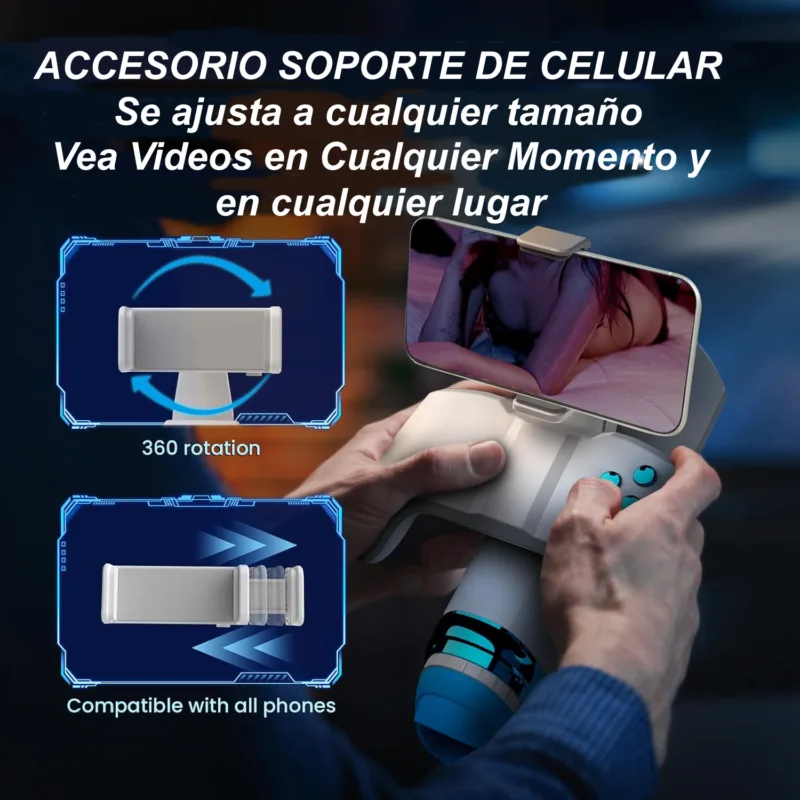 Masturbador Masculino con Vibración y Movimiento tipo Joystick para Celular